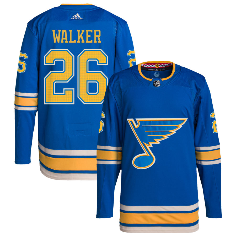 Nathan Walker St. Louis Blues adidas Alternate Authentic Pro Jersey - Blue